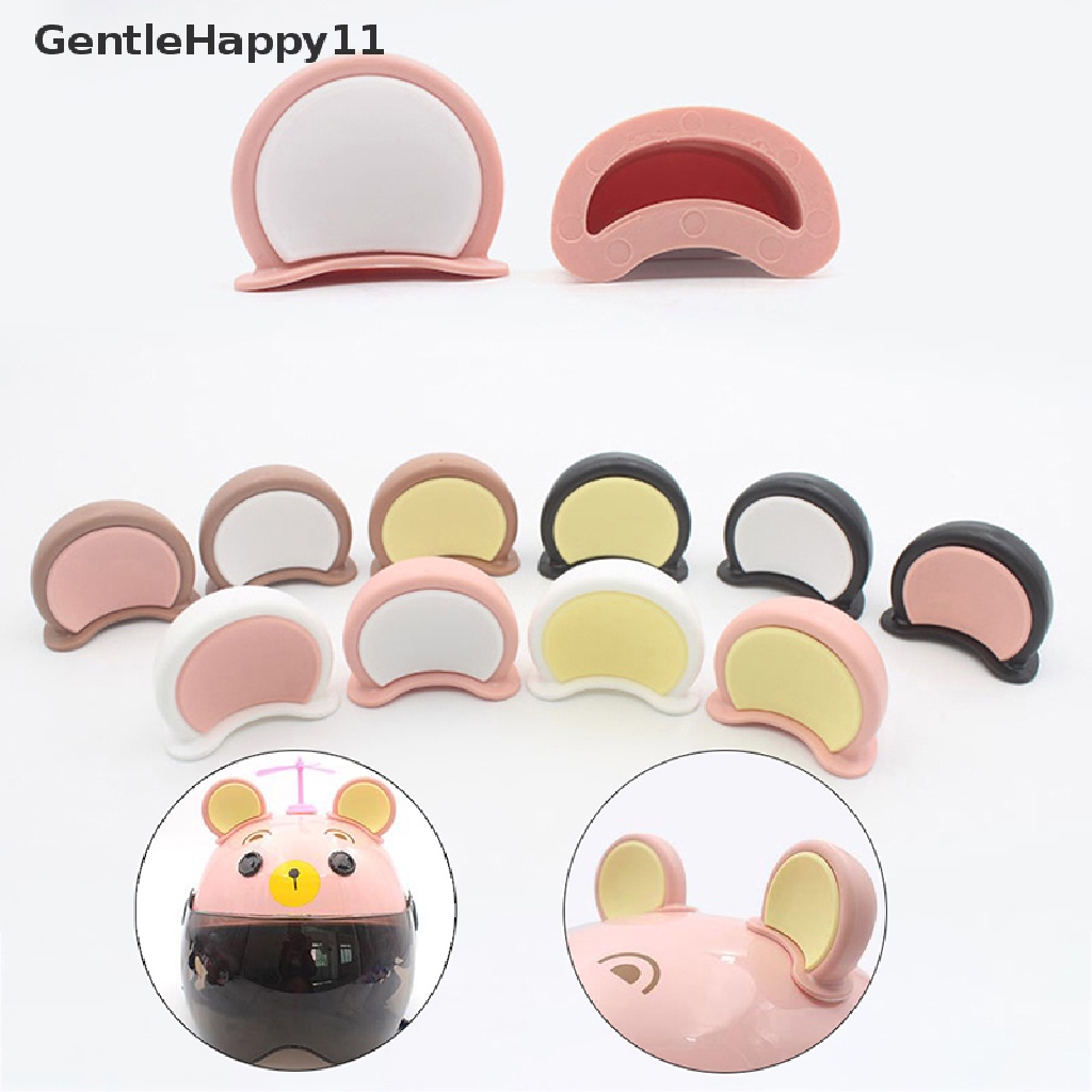 Gentlehappy 2pcs/set Helm Motor Telinga Beruang Stiker Motocross Mobil Elektrik Lucu id