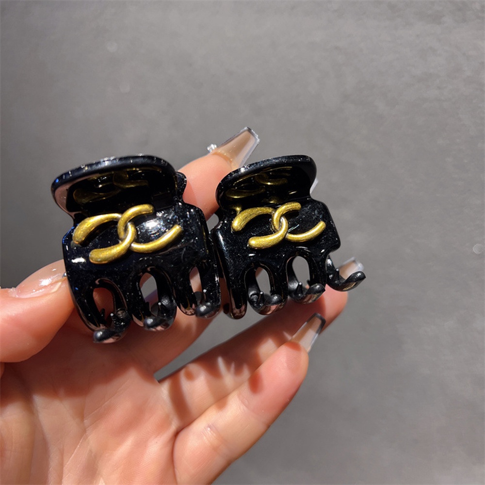 French Retro Hitam Fashion Hairclip Wanita Acrylic Claw Styling Tools Ponytail Holder Elegan Aksesoris Rambut