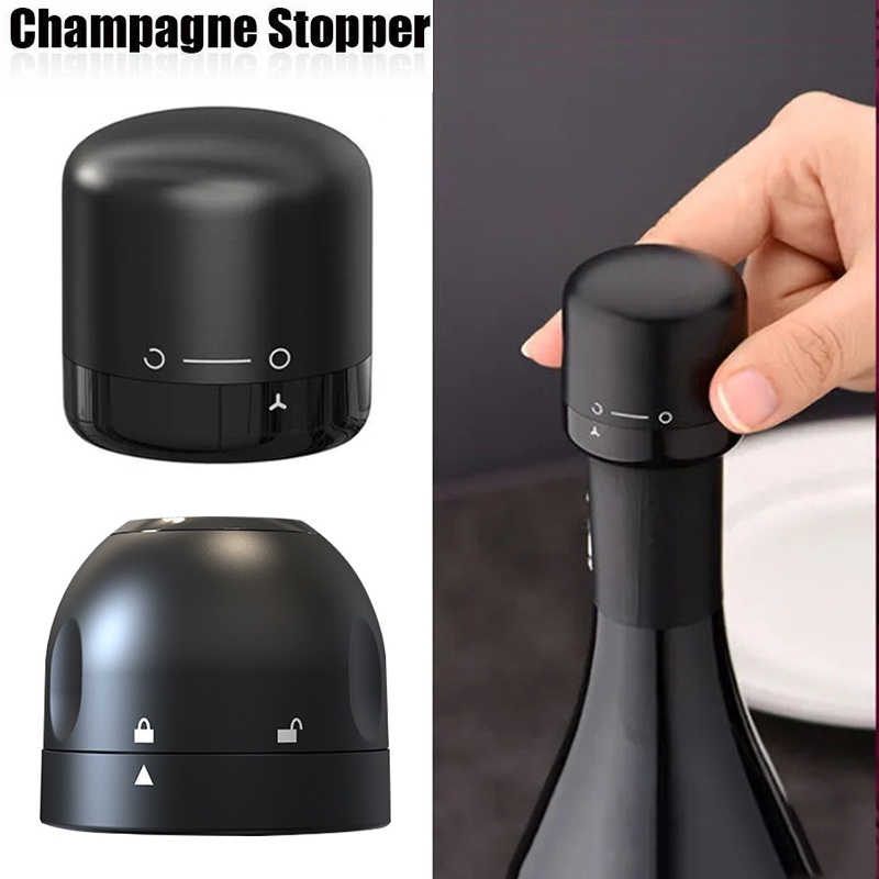 Kreatif Rotatable Self Locking ABS Wine Bottle Sealing Cap/Dustproofing Preservation Champagne Stopper/Atasan Botol Reusable Dapur