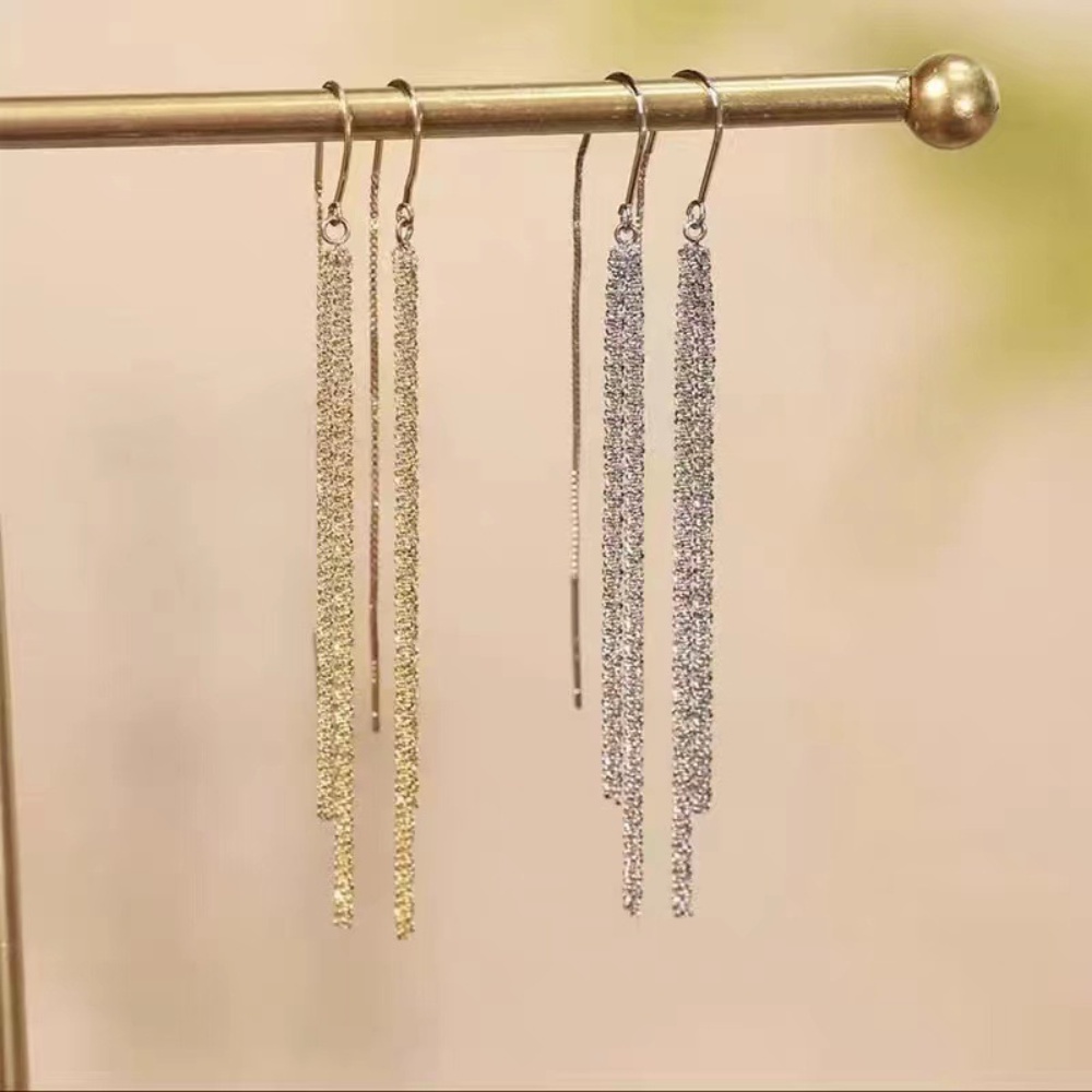 Deartiara Korea Selatan Bersinar Langit Bintang Panjang Rumbai Earline Fashion Dan Gaya Elegan Anting Serbaguna Anting Super Peri Slim