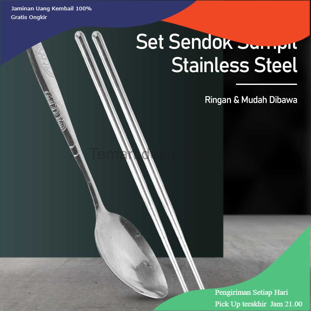 TD - RTG SPURK Set Sendok Garpu Sumpit Stainless Steel - SP055