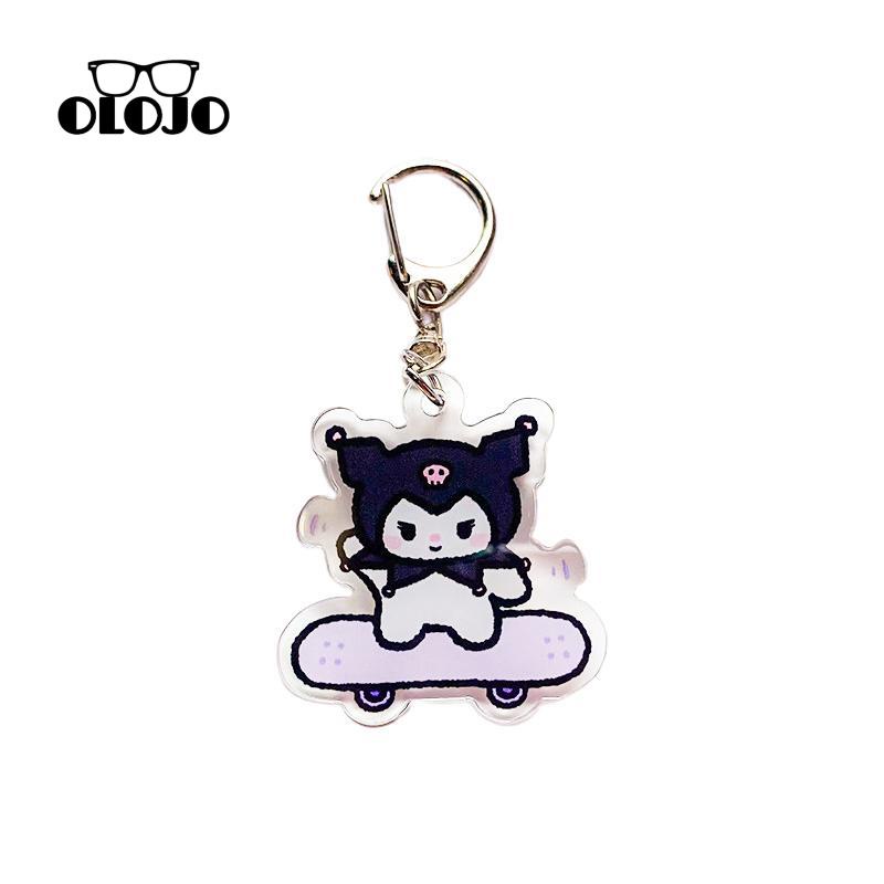 【COD】Samrio Skateboard Gantungan kunci skateboard Acrylic Keychain Kartun Anime