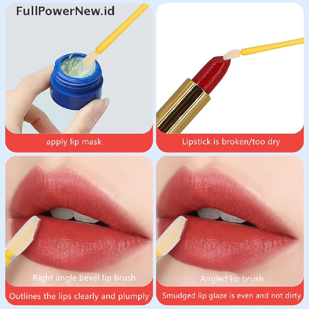 Power 100pcs Kuas Bibir Sekali Pakai Tongkat Kilap Aplikator Makeup Alat Kosmetik ID