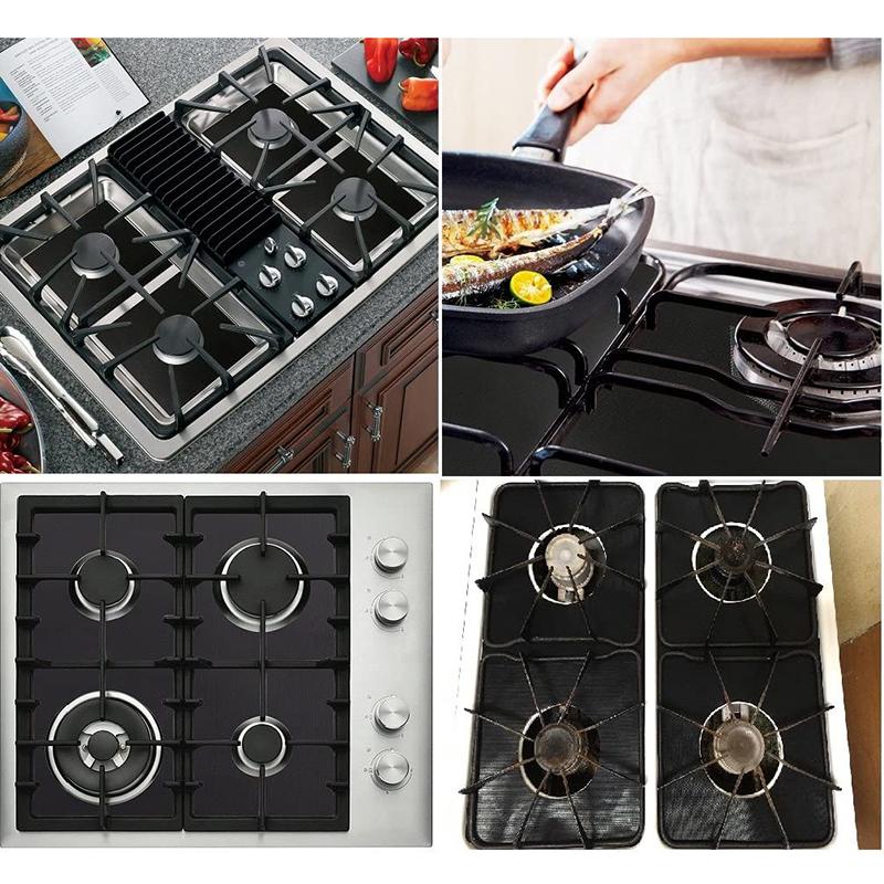 4pcs/set Tatakan Kompor Gas Penutup Pelindung Kompor Reusable Stovetop Burner Protector Aksesoris Dapur Mat Cooker Cover