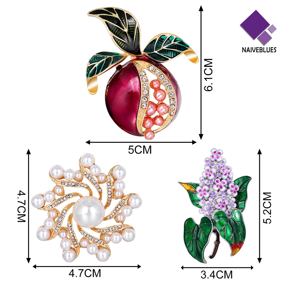 &lt; Naiveblues &gt; Bros Multi-Warna Aksesoris Pakaian Mutiara Imitasi Dekorasi Bentuk Bunga Lapel Pin Untuk Perjamuan