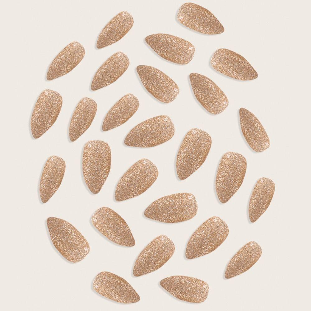 AUGUSTINA Agustinina Panjang Patch Kuku DIY Fashion Dilepas Ultra-Tipis Hancur Bubuk Berlian Tekan Pada Tips Kuku Penuh Penutup Nail Art Tips