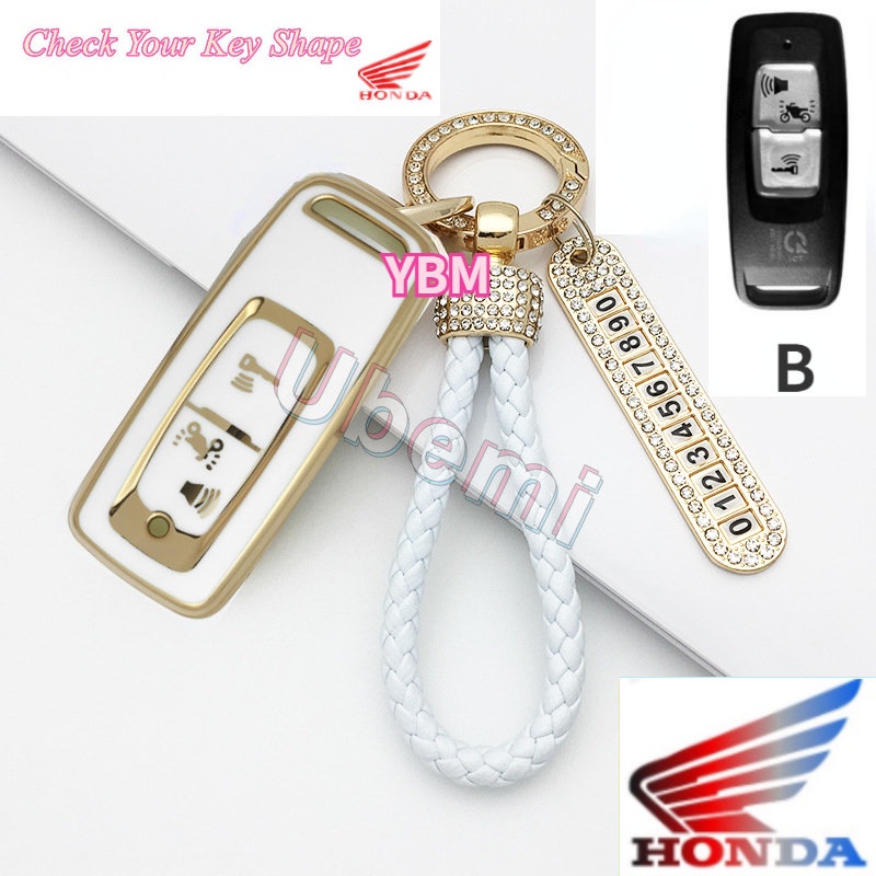 1pc/soft TPU Motors Key Shell Holder Cover Untuk Honda PCX160 125 PCX125 PCX160 VISION SH350 Vario 160 Vario 125 New keyless 2022 Scoopy2023 ADV 160 2 3 Tombol Cap