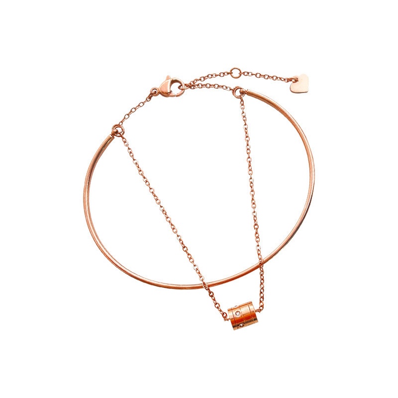 GROSIR Gelang tangan kombinasi tabung titanium stainless steel 316L import berkualitas anti karat bisa bayar di tempat COD