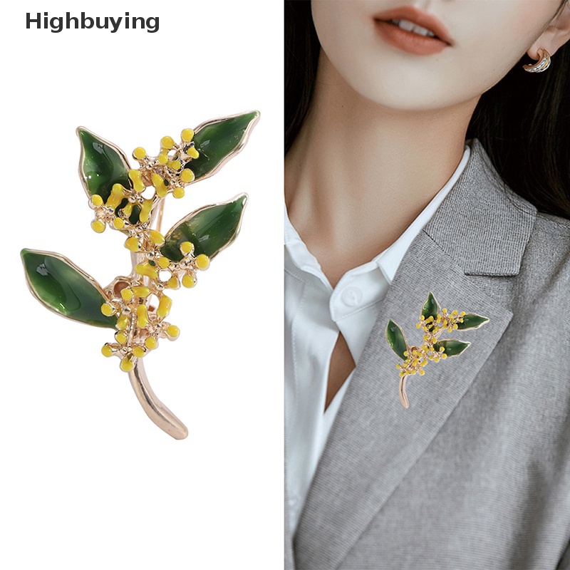 Hbid Wanita Bros Romantis Osmanthus Cabang Bros Kerah Pin Aksesoris Hadiah Mantel Pakaian Pin Perhiasan Hadiah Glory