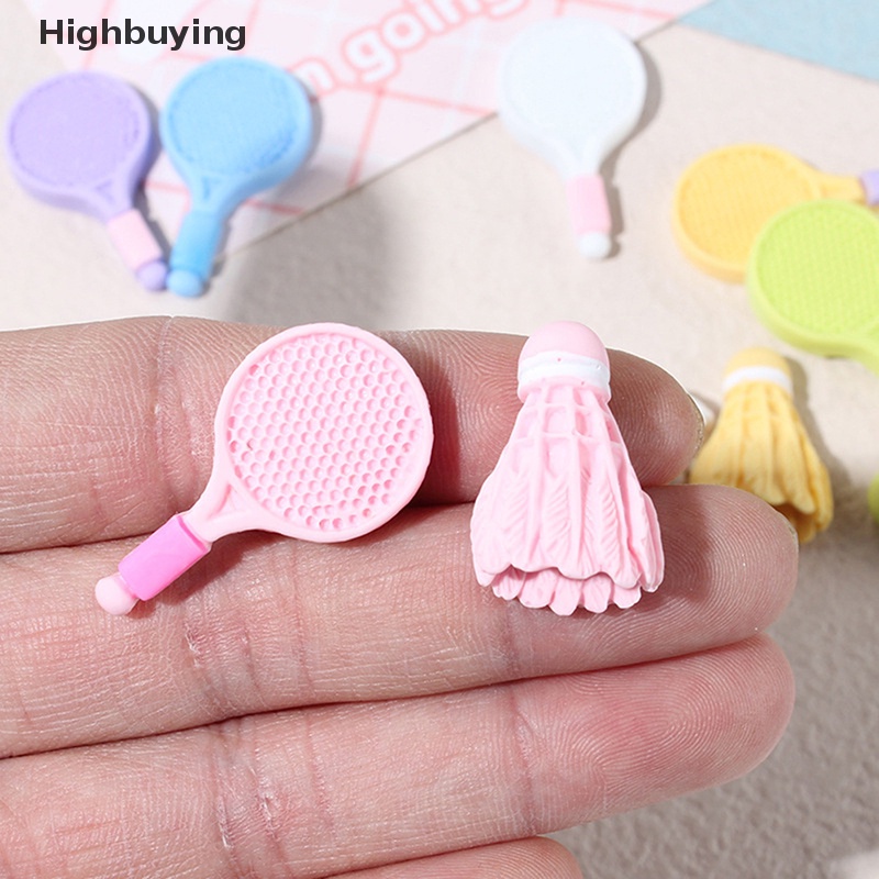 Hbid 10Pcs Simulasi Raket Badminton Mini Flatback Resin Cabochon Scrapbooking Untuk Phone Case Pakaian Dekorasi DIY Aksesoris Glory