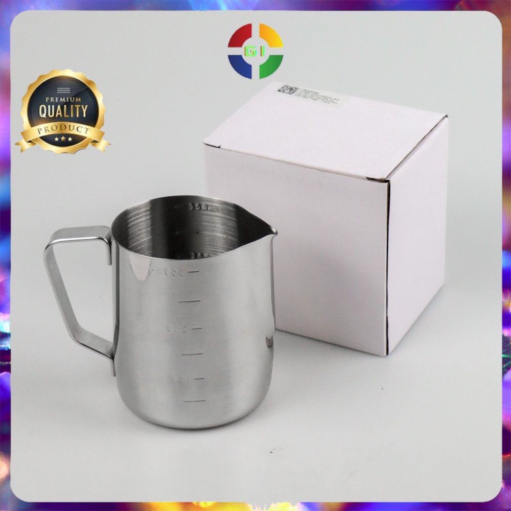 Gelas Milk Jug Kopi Espresso Latte Art Stainless Steel 350 ml Silver