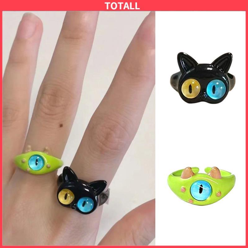 COD Cincin Korea Desain Kartun Kecil Rakasa Warna  Untuk Pria Dan Wanita-Totall