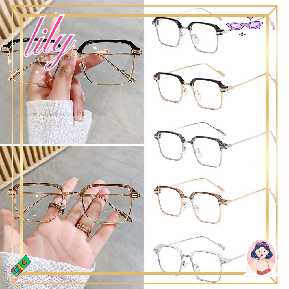 Lily Kacamata Anti-Cahaya Biru Pria Wanita Portabel Pelindung Mata Ultra Ringan Frame