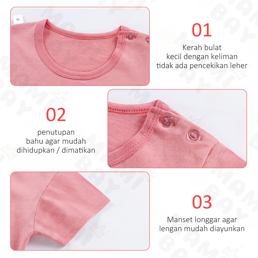 OKEYI Baju Bayi lengan pendek Set Motif Lucu Kaos Bayi Import Setelan Baju Bayi 0-2Tahun