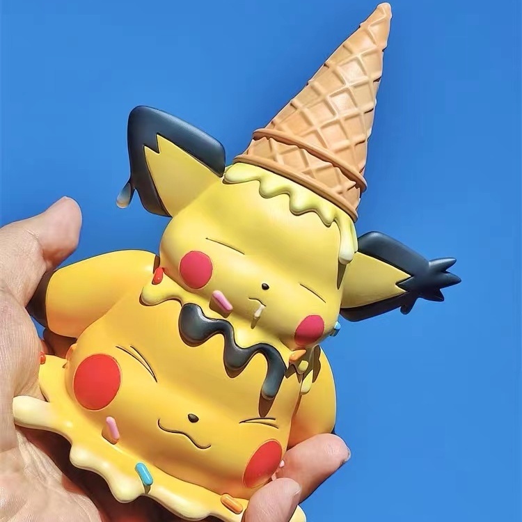 Pokemon Pikachu Slowpoke Gengar Ice Cream Series Action Figure Model Mainan Kartun Hewan Koleksi Ornamen Boneka