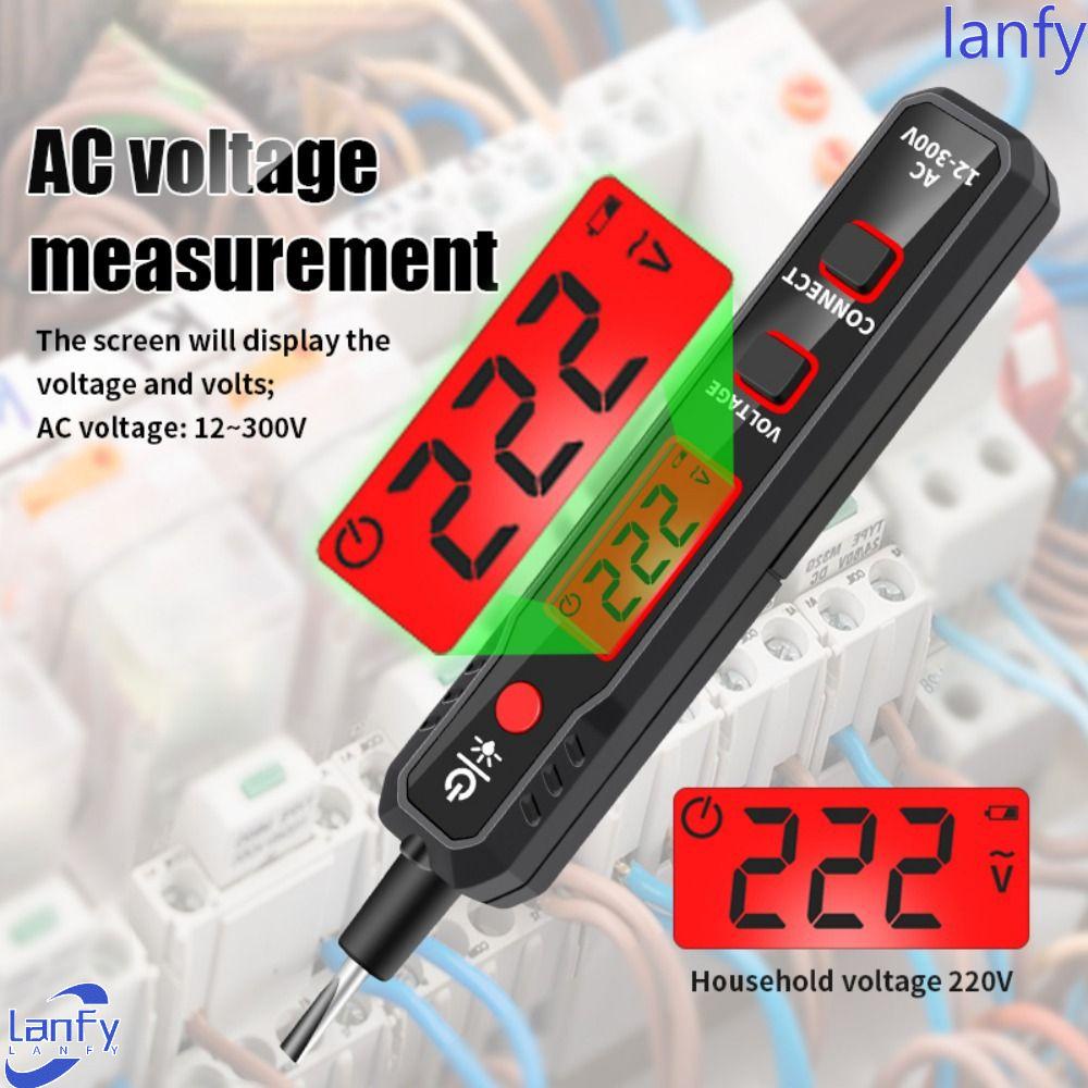 Lanfy Pen Type Voltage Detector 300V HT89 Alat Ukur Tegangan Kontak Indikator Tegangan Indikator Elektrik Induktif Cerdas Tester Tegangan AC