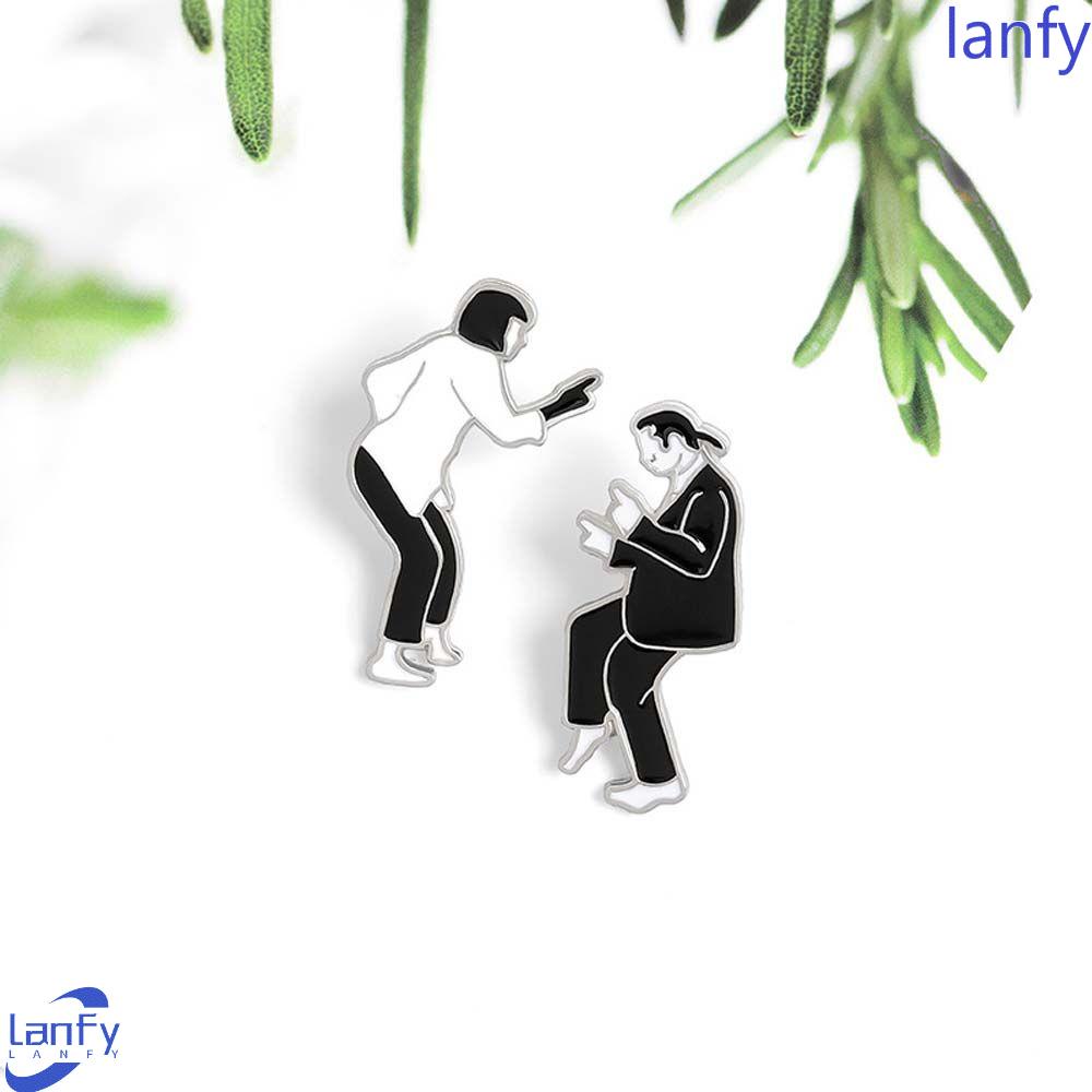 Lanfy Lucu Bros Fashion Kartun Perhiasan Aksesoris Kerah Bros Pulp Fiction Lencana Pin Enamel Pin