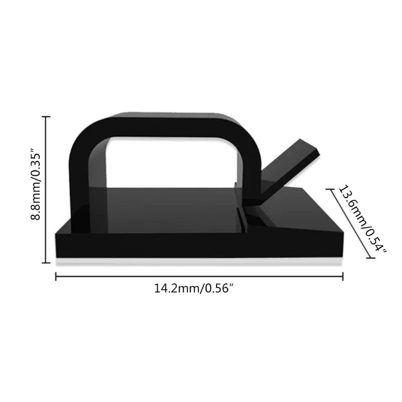 Portable Desktop Self Adhesive Square Plastic Electric Wire Clip/Telepon Komputer Penahan Kabel Data/Kabel Alat Rumah Serbaguna Gesper Tetap