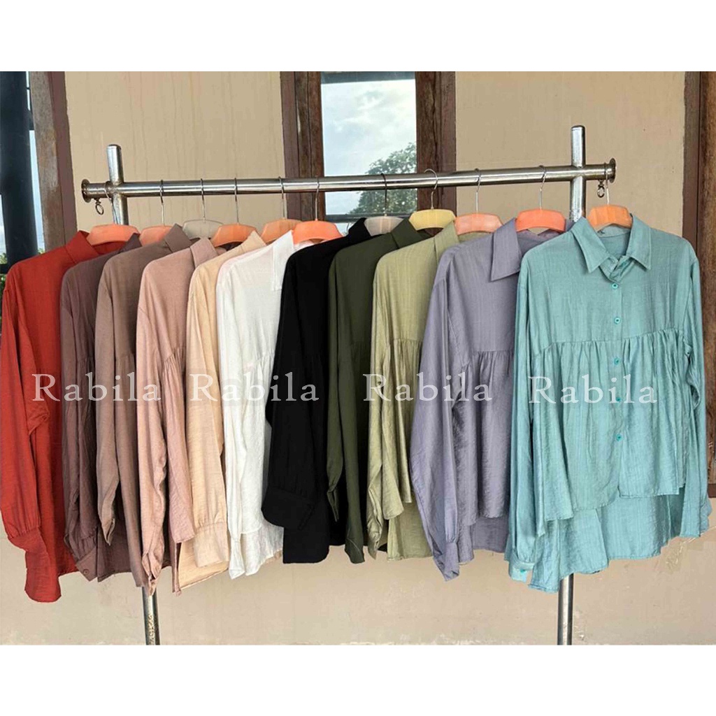 Atasan Wanita - Alya Blouse Polo Linen Premium Quality