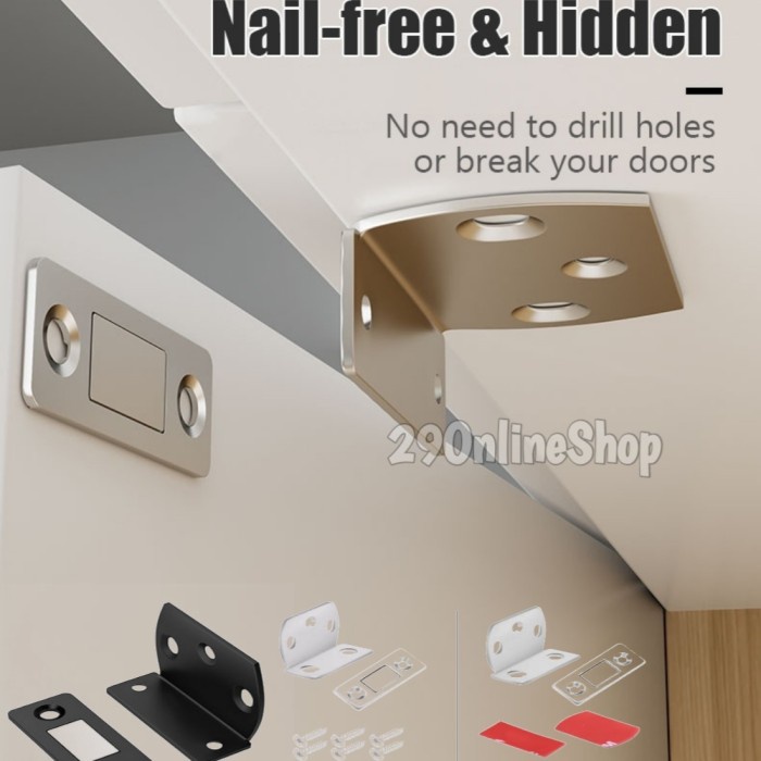 magnet L kunci pintu lemari baju laci jendela geser door closer stoper
