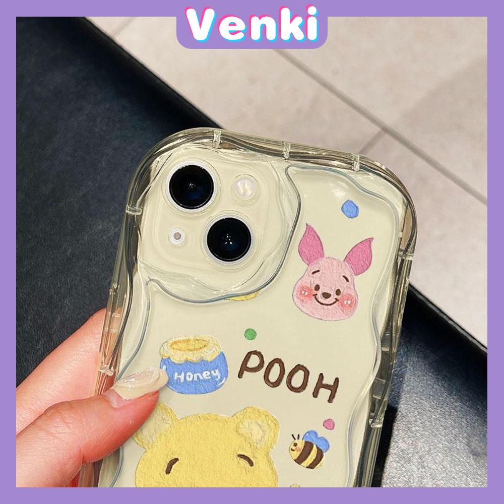 VENKI - For iPhone 11 iPhone Case 3D Curved Edge Wave Clear Case TPU Airbag Shockproof Camera Cover Cute Bear Compatible with iPhone 14 13 Pro max 12 Pro Max xr xs max 7 Plus 8