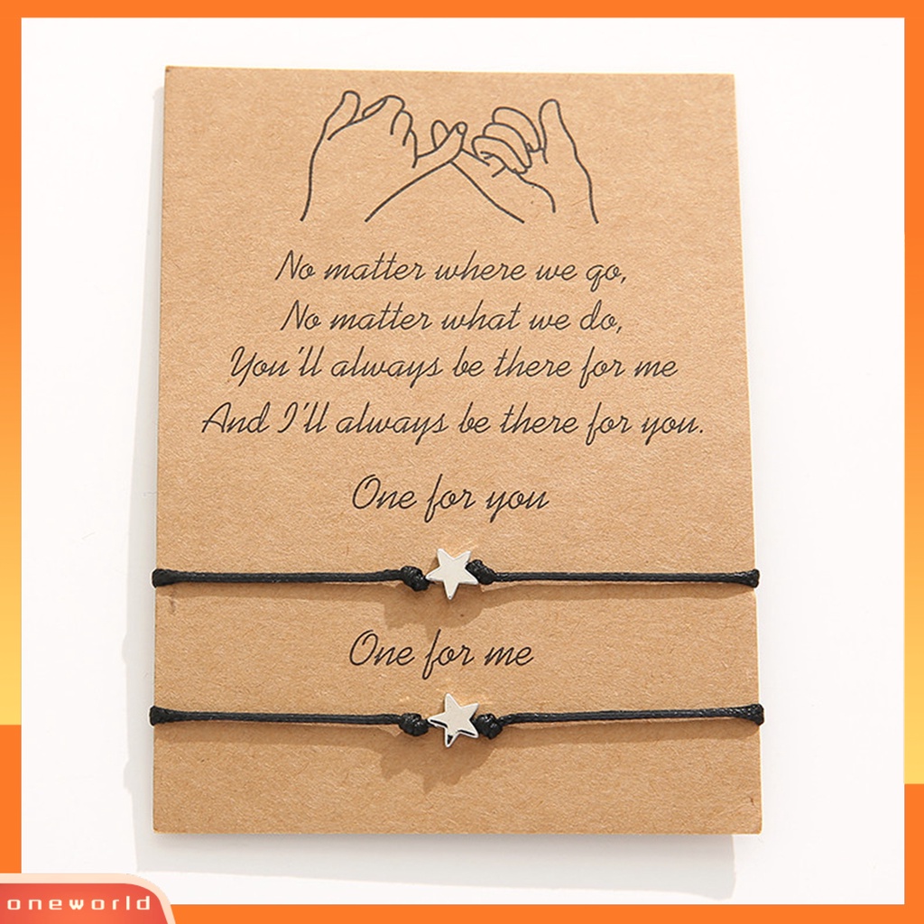 [EONE] 2pcs Gelang Charm Gelang Pasangan Bahan Alloy Anti Patah Mata Dengan Liontin Bintang Untuk Wanita