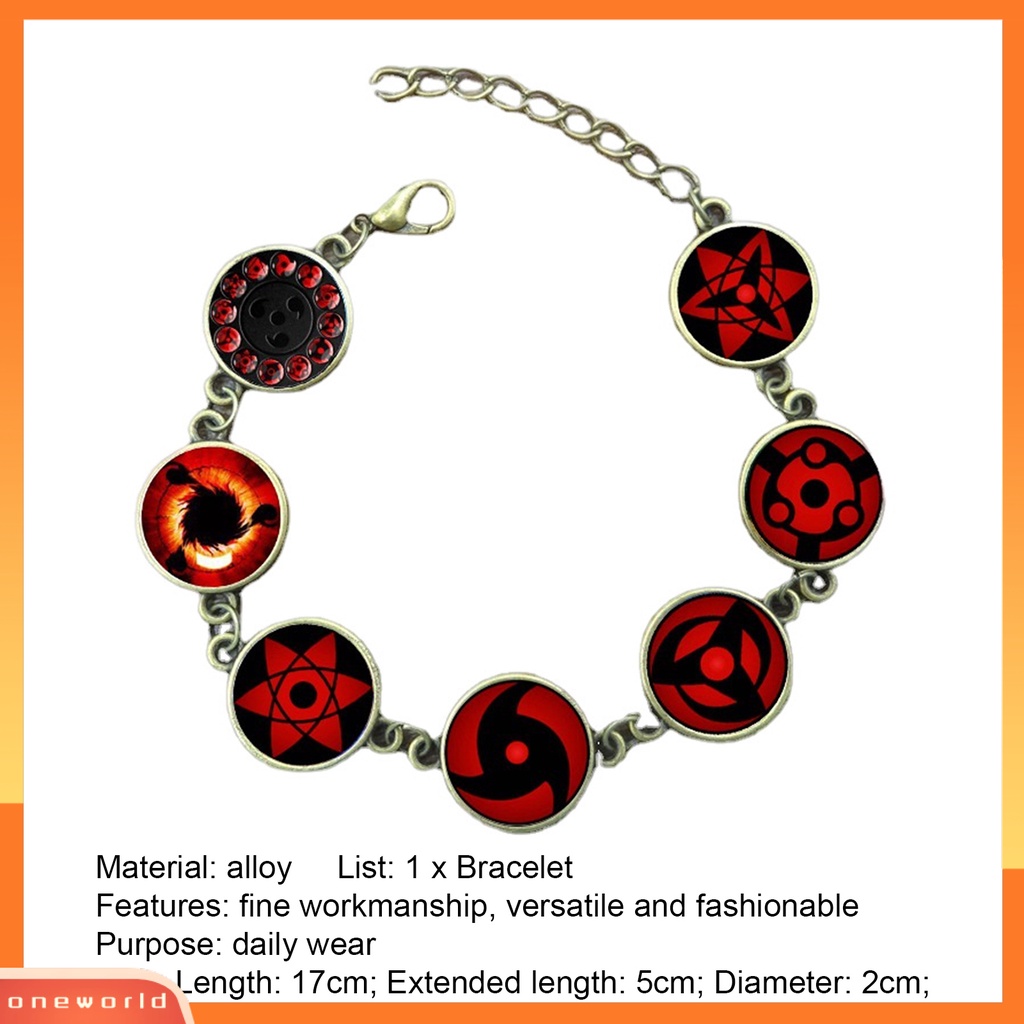 [EONE] Gelang Anime Kartun Permata Imitasi Geometris Adjustable Extension Rantai Hias Hadiah Anime Naruto Sharingan Mata Cosplay Liontin Rantai Gelang Kehidupan Sehari-Hari