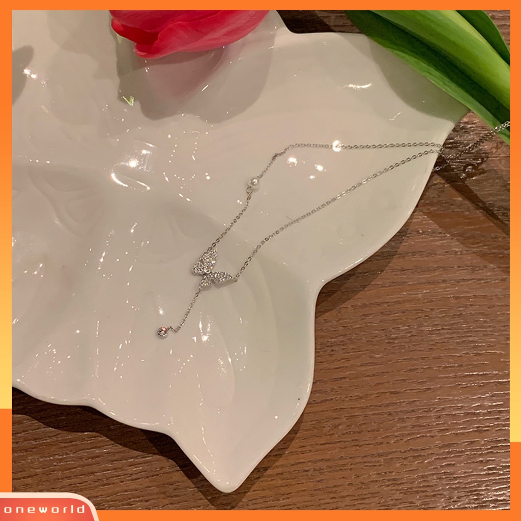 [EONE] Wanita Kalung Kupu-Kupu Rumbai Perhiasan Bersinar Gaya Korea Choker Necklace Untuk Perjamuan Pernikahan Prom