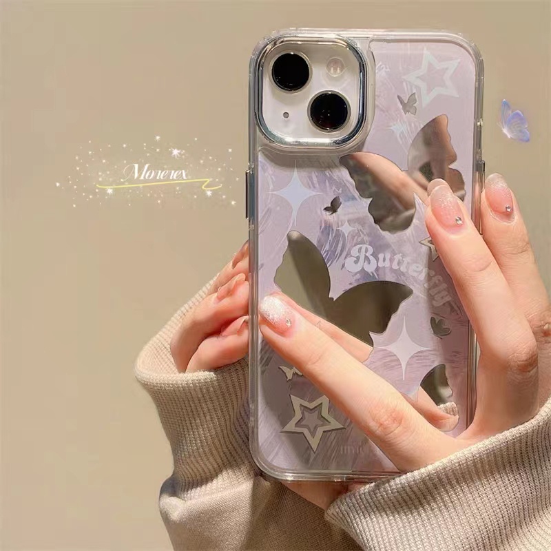 Cocok Untuk Iphone14 Pro Max iPhone Phone Case Cermin Casing Ponsel Kuat Kamera Perlindungan Tahan Guncangan Kompatibel Dengan Iphone13 13pro 13prm iPhone 11 7Plus 8Plus Xr XS 12 Pro Max Phone Case