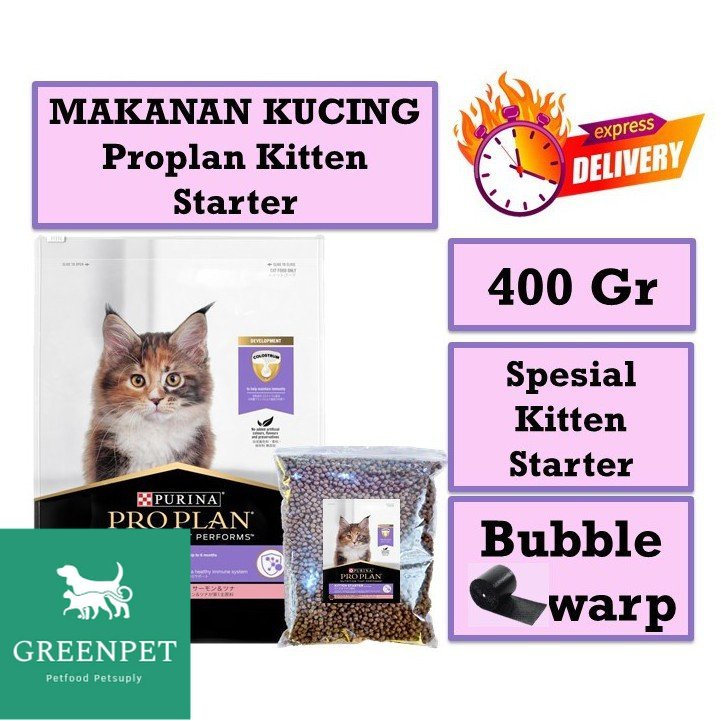 Green Petshop | Makanan Kucing  Proplan Kitten Rasa Salmon Kitten STARTER 400GR