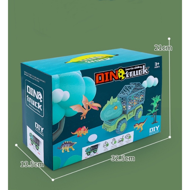 Pengangkut dinosaurus besar mainan anak-anak set Tyrannosaurus rex inersia transporter drop-proof dinosaurus kendaraan konstruksi hadiah anak laki-laki