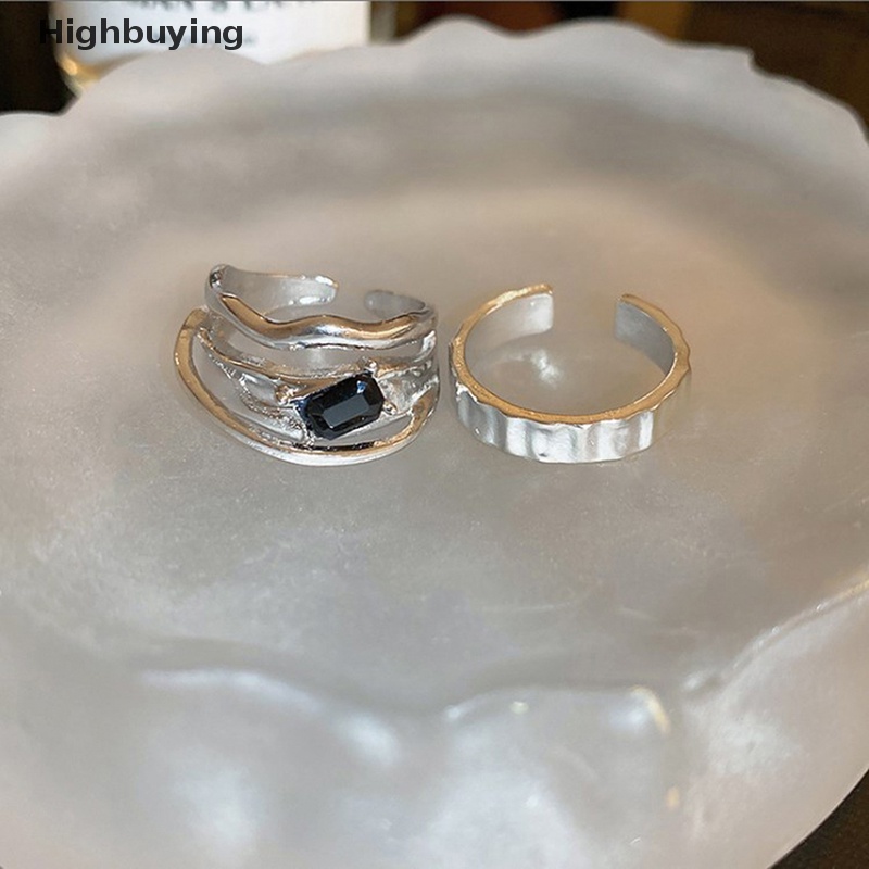 Hbid Kroean Cair Tidak Teratur Logam Lava Cincin Untuk Wanita Kreatif Geometris Berongga Terbuka Cincin Cabang Tekstur Cincin Perhiasan Trendi Glory