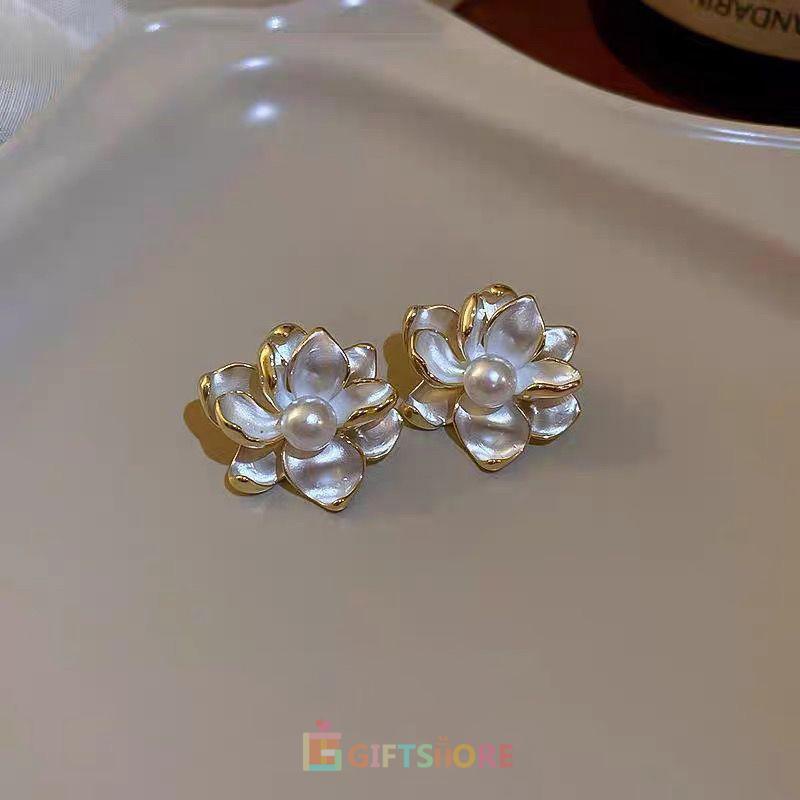 ✨COD Anting bunga besar 3D aksesori wanita  anting-anting vintage anting-anting jahitan perak 925-GS