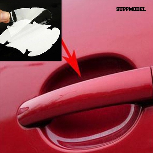 [SM Otomatis] 4Pcs/Set Universal Invisible Clear Gagang Pintu Mobil Lembaran Film Pelindung Gores