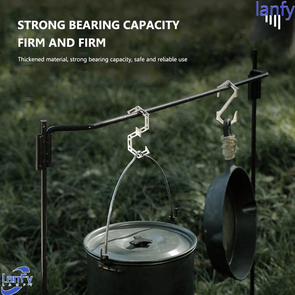 Lanfy Gantungan Hook Portable Hiking Camping Lamp Hooks Rak Penyimpanan Stainless Steel Outdoor Camping Lamp Holder