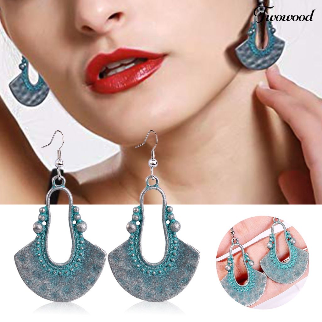 Twowood 1pasang Anting Vintage Drop Fashionable Bohemian Panjang Anting Set Perhiasan Boho Untuk Travel