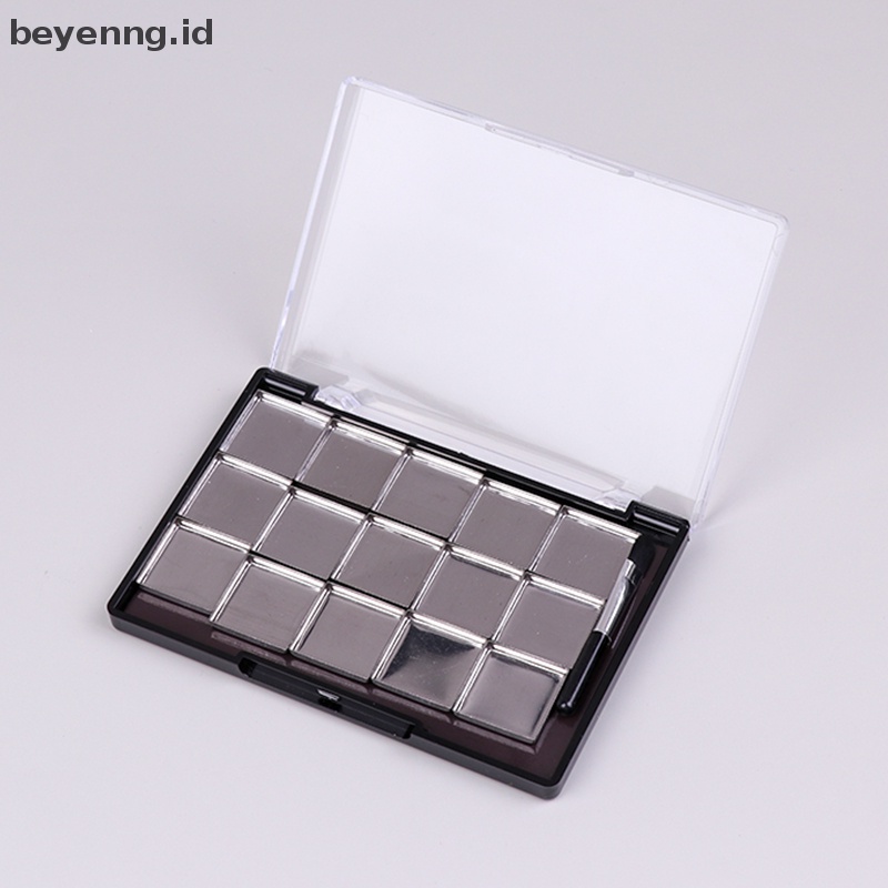 Beyen 1Pc Palet Kosmetik Magnetik Kotak Makeup DIY Dengan 15kisi Plat Besi Dan Brush ID