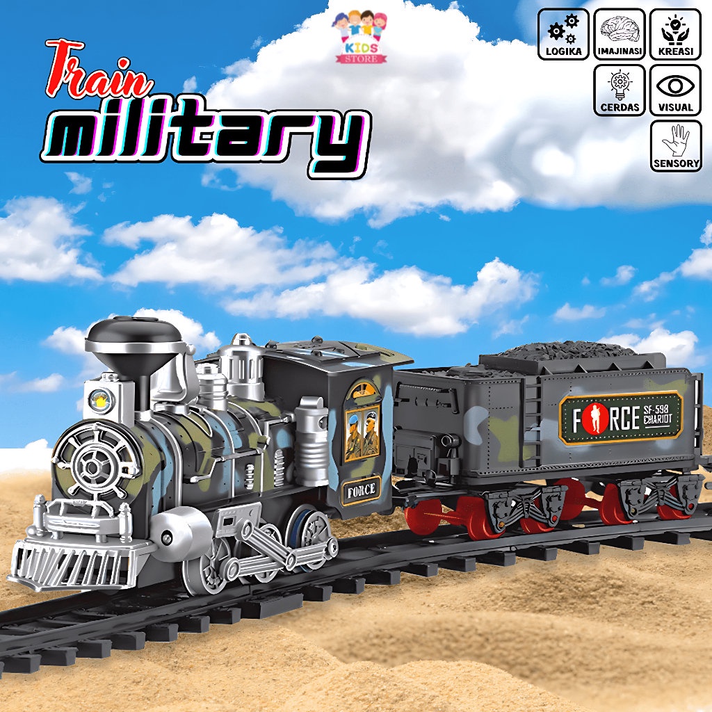 Military Train Kereta Api Mainan Anak | Hadiah Ulang Tahun Anak Laki Laki | Mainan Anak Kereta Api