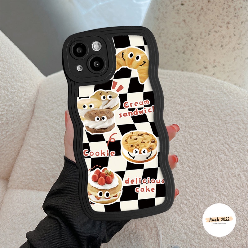 Redmi 12C 9A A1+10A 10C 9T 10 9C A1 9 Case Redmi Note11 10 8 9 11s 10s 11Pro 9s 10Pro Max Mi 11T Pro POCO M3 X3 NFC Pro Enak Cream Sandwich Cookie Kue Wavy Edge Soft Sarung