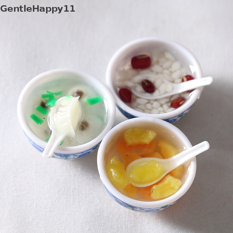 Gentlehappy1:6 Mangkuk Rumah Boneka Mini Desserts Makanan Untuk Boneka Dekorasi Dapur Aksesoris Mainan id