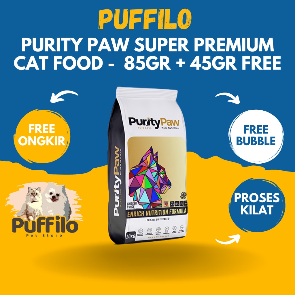 PURITY PAW Super Premium Cat Food 85gr + 45gr/ All Life Stages / Made in Europe