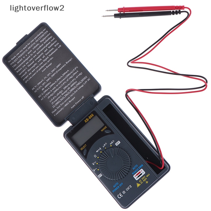 [lightoverflow2] Xb866 Mini LCD Auto Range AC/DC Pocket Digital Multimeter Voltmeter Tester [ID]