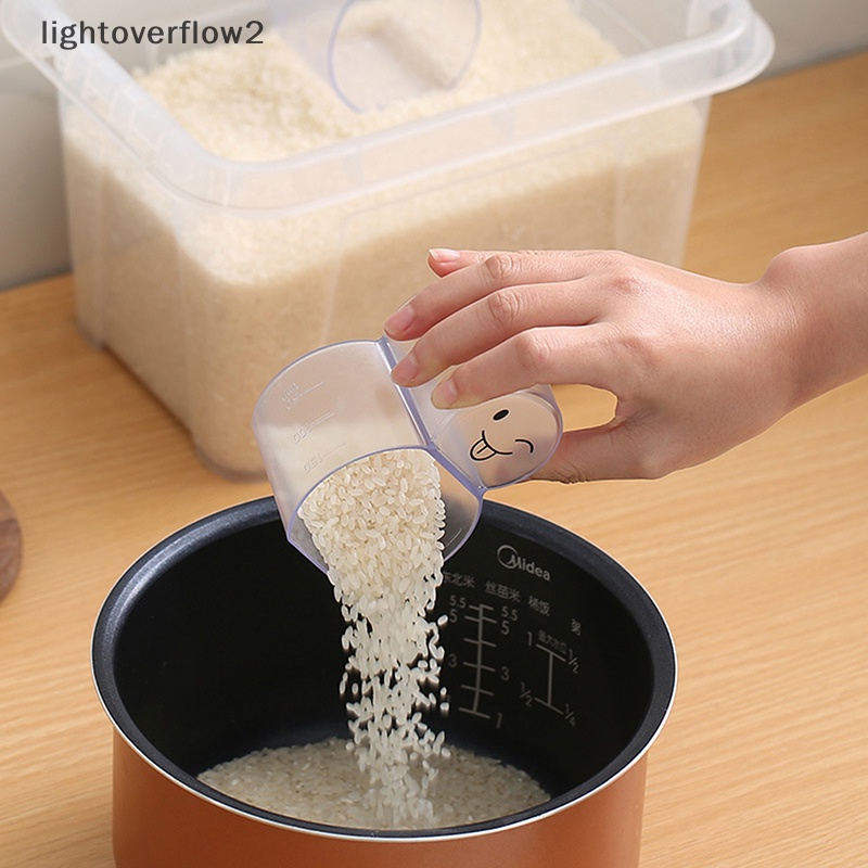 [lightoverflow2] Gelas Takar Gelas Takar Rice Scooping Cup w/Scale Transparan Alat Dapur Multi Fungsi [ID]