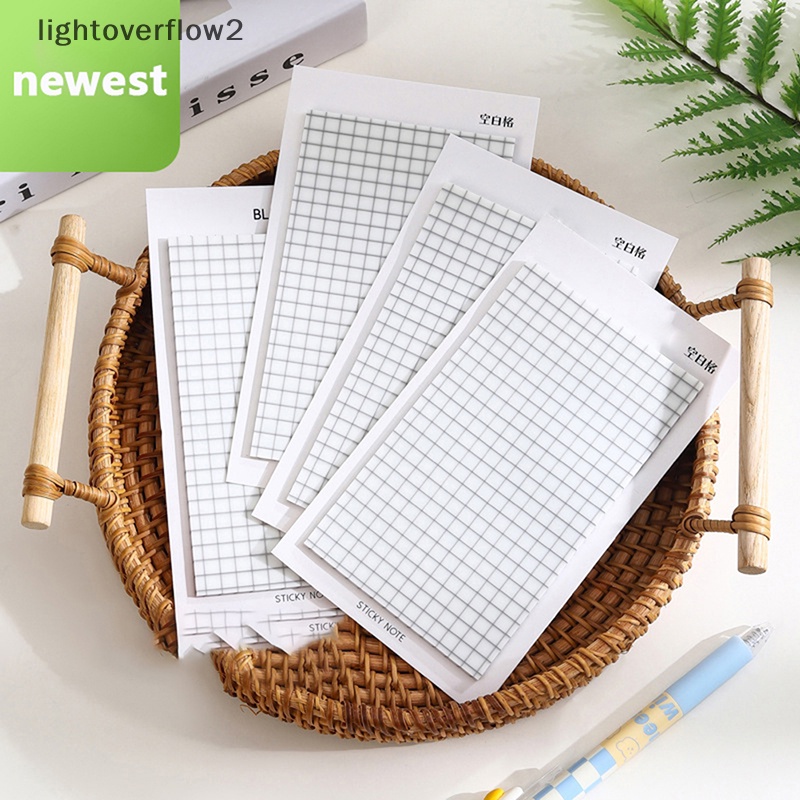 [lightoverflow2] Kreatif Garis Horizontal Grid Transparan Sticky Note Tahan Air Penanda Siswa Grid Scratchpad Memo Pad Sticky Stationery [ID]