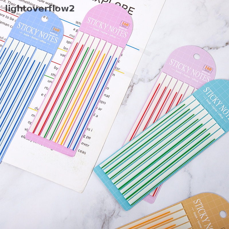 [lightoverflow2] 60pcs Macaroon Color Horizontal Line Stiker Transparan Neon Indeks Tab Bendera Sticky Note Stationery Anak Hadiah Perlengkapan Kantor Sekolah [ID]