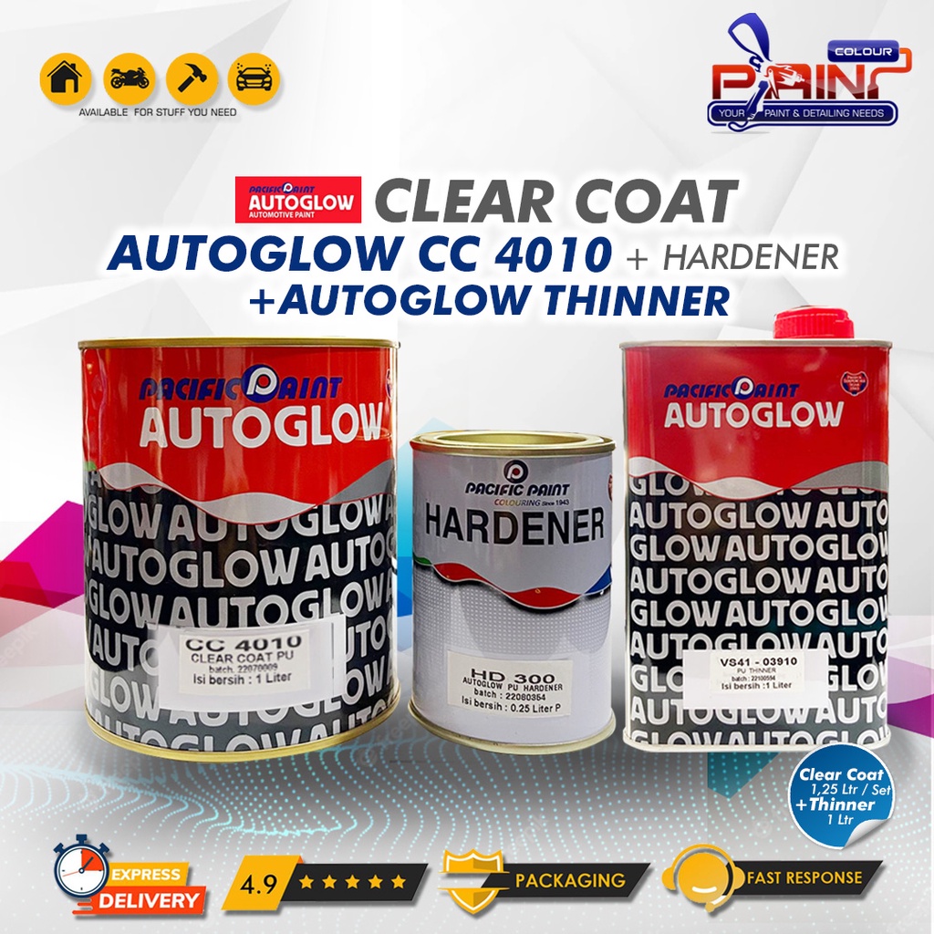 Paket Clear Coat Autoglow 4010 + Thinner Autoglow PU