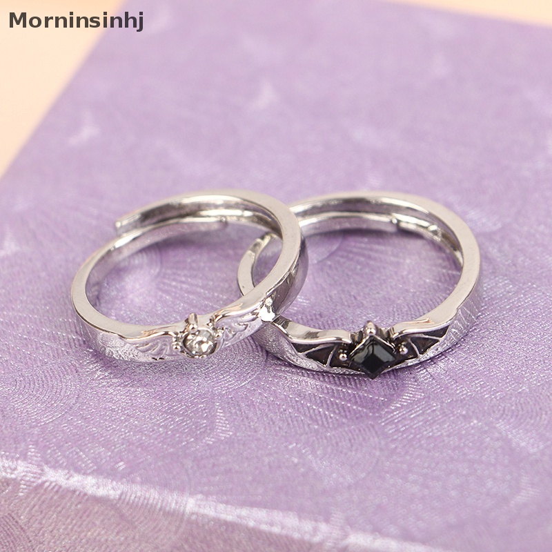 Mornin 1pasang Cincin Pasangan Angel Demon Untuk Wanita Pria Romantis Fashion Desain Sayap Cincin Pertunangan Yang Dapat Disesuaikan Perhiasan Pernikahan id