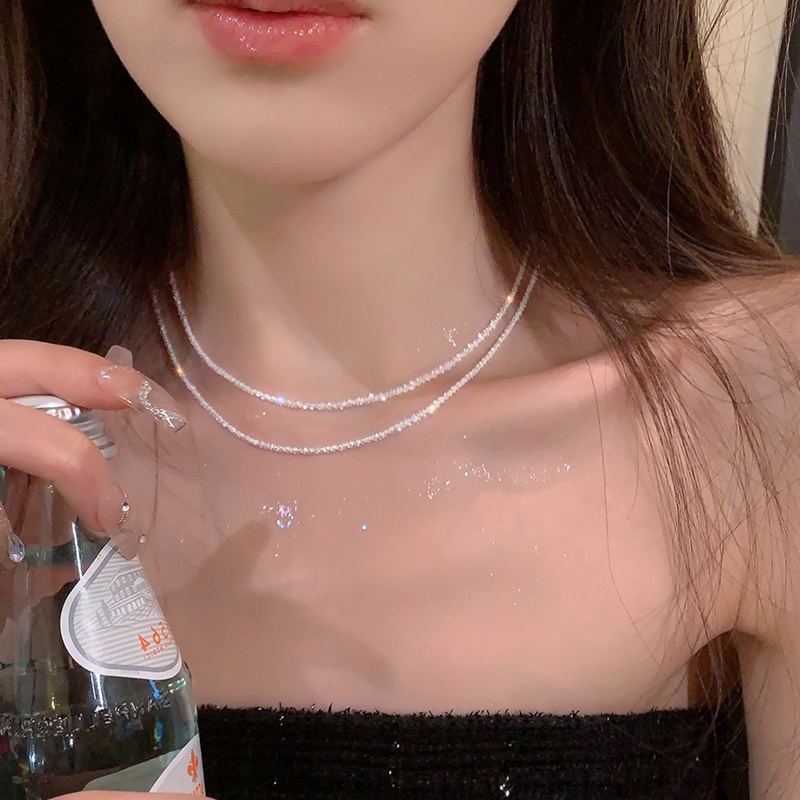 Korea Fashion Baru Kalung Wanita Rantai Klavikula Berkilau Langit Bintang Kalung Rantai