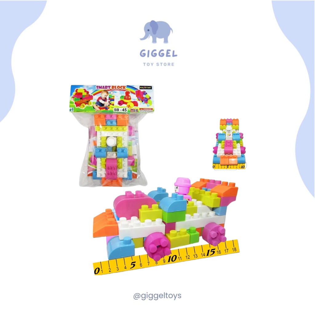 [ Giggel ] Mainan Smart Block / Mainan Kreativitas Anak DIY Building Blocks Isi 45pcs