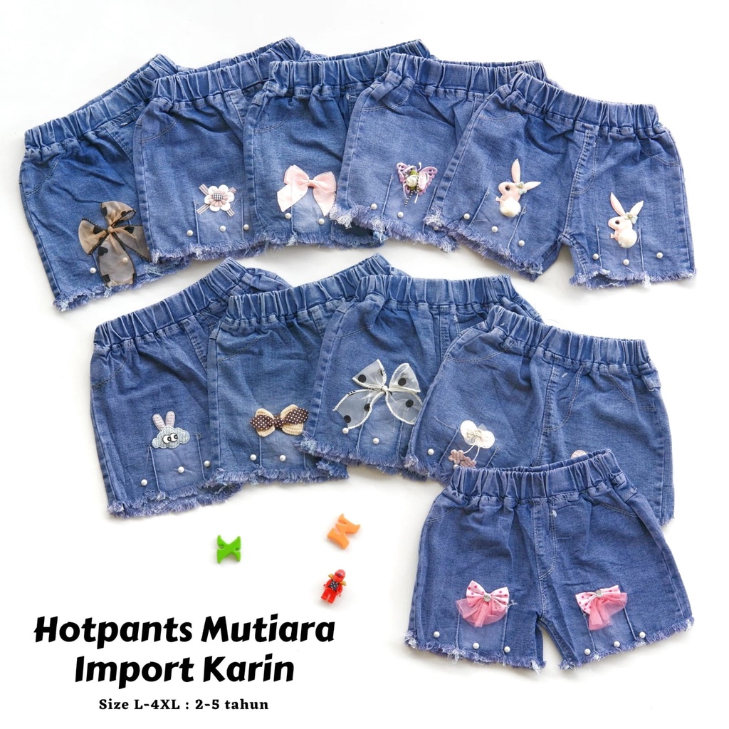 Celana Pendek  Jeans Anak Perempuan Mutiara 2-5Tahun